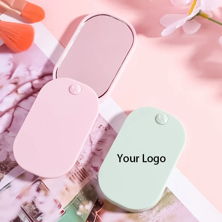 Zonyin Hot Selling Customizable Logo Mini Square Pocket Cosmetic Mirror Portable Flip Travel with Recyclable Material