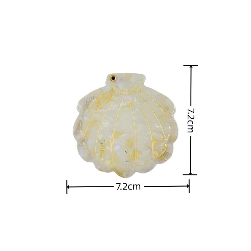 Zonyin Eco-Friendly Acetate Portable Travel Cosmetic Mirror Custom Logo Shell-Shaped Makeup Mirror for Girls Personalized