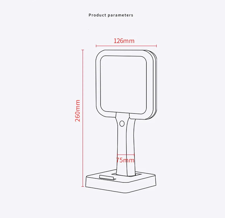 Zonyin High Quality ABS Plastic LED Light Handheld Rechargeable Pocket Makeup Mirror Square PorTable Hand Held Cosmetic Mirror