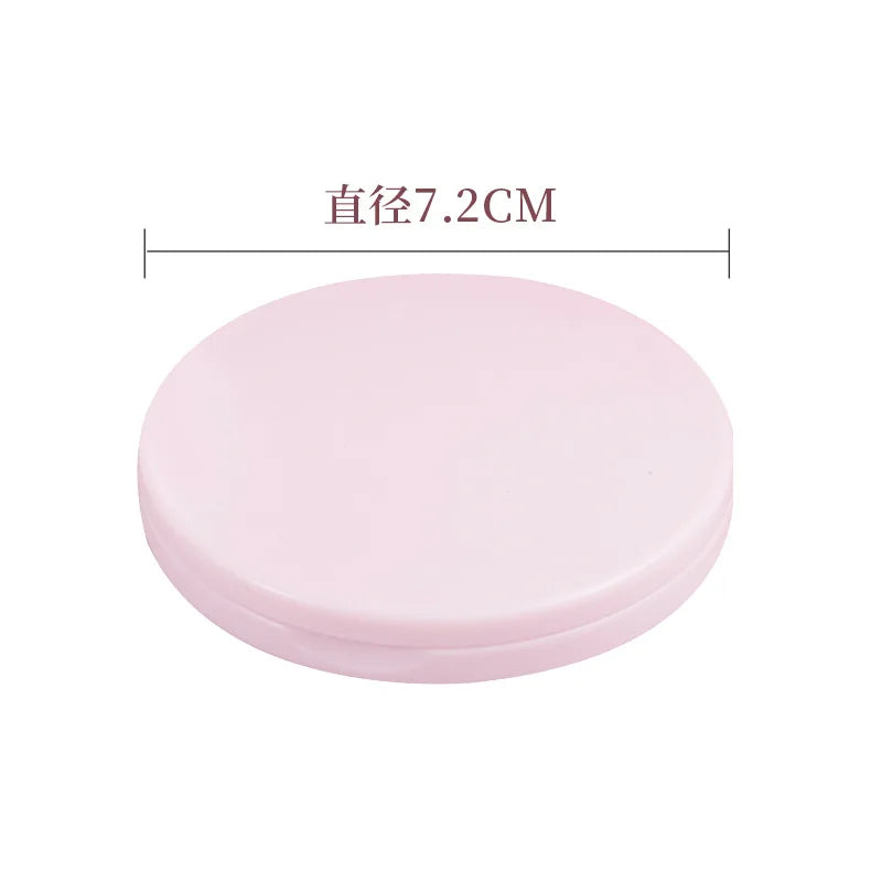 Zonyin Custom logo Round Double-Sided Folding Pocket Mirror Mini Compact pink Cosmetic Travel Mirror with 2x Magnification