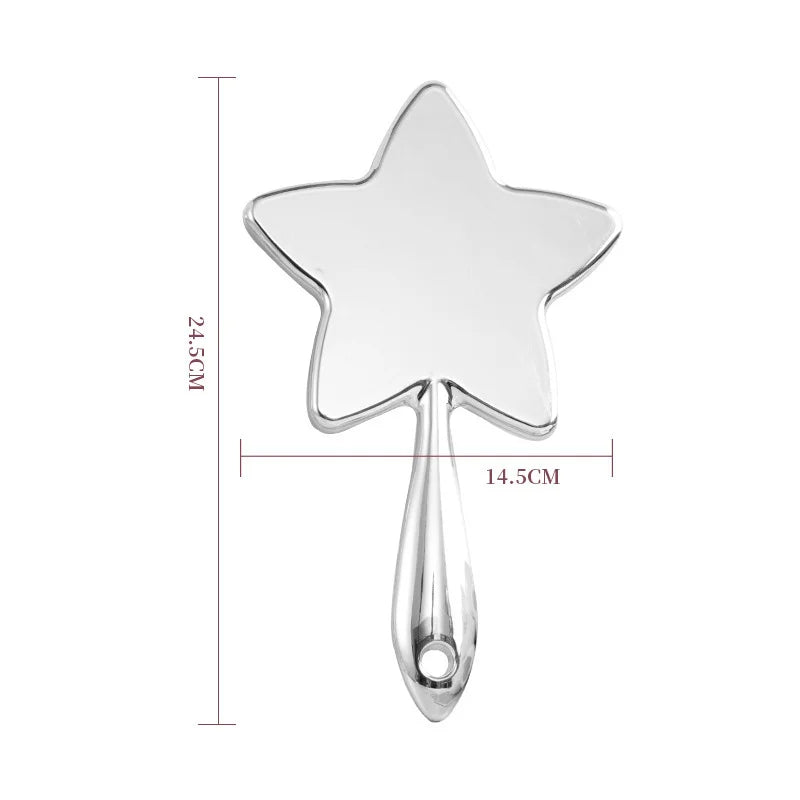 Zonyin New Design Large Pink Star Shaped Cute and Travel Makeup Mirror Personalized Eyelash Cosmetic Mirror Hand Held Mirror