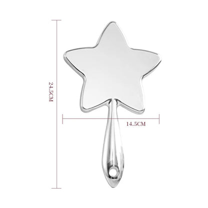 Zonyin New Design Large Pink Star Shaped Cute and Travel Makeup Mirror Personalized Eyelash Cosmetic Mirror Hand Held Mirror