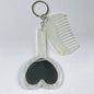 Zonyin 2in1Comb Mirror Set Multiple Colors Acetate Mini Heart Mirror Leopard Keychain Makeup Mirror Bag Pendant Accessories