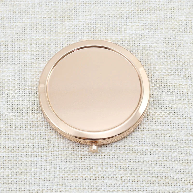 Zonyin Wholesale Double-sided Metal Makeup Mirror Round Folding 2X Magnifying Pocket Mirror with Customized for Wedding Gift
