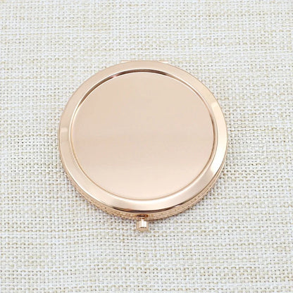 Zonyin Wholesale Double-sided Metal Makeup Mirror Round Folding 2X Magnifying Pocket Mirror with Customized for Wedding Gift