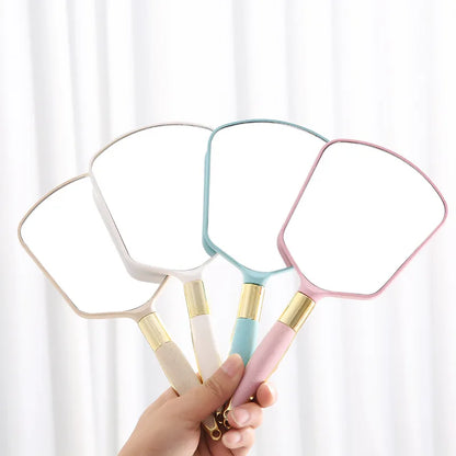 Zonyin Promotion Retro Plastic Round Handheld Cosmetic Mirror Custom Private Label Portable Square Makeup Mirror with Handle