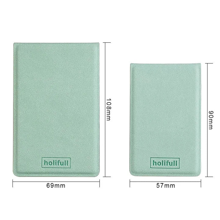 Zonyin Folding Rectangle Small Stainless Steel Pocket Mirror Pu Leather Custom Logo Unbreakable Makeup Mirror for Purse Bag