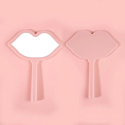 Zonyin Handheld Cosmetic Mirror Cheap Wholesale Small Lip Shaped ABS Plastic Portable Pocket Travel Makeup Mirror Personalized