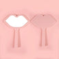Zonyin Handheld Cosmetic Mirror Cheap Wholesale Small Lip Shaped ABS Plastic Portable Pocket Travel Makeup Mirror Personalized