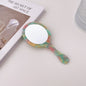 Zonyin Acetate Handheld Retro Oval Travel Mirror Mini Portable Makeup Mirror Daily Cosmetic Makeup Hand Mirror with Handle