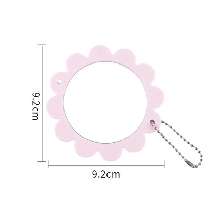 Zonyin Custom Logo Flower Makeup Mirror Handheld Pocket Mirror Plastic Portable Single Sided Cosmetic Mirror for Girls Gift