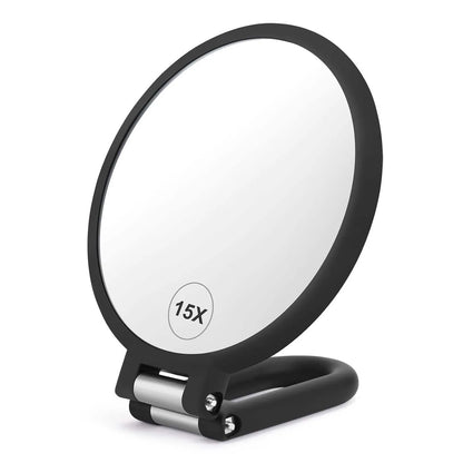 Zonyin 10X 30X 40X 50X Double Side Handheld Magnifying Makeup Mirror Portable Folding Magnifier Compact Mirror