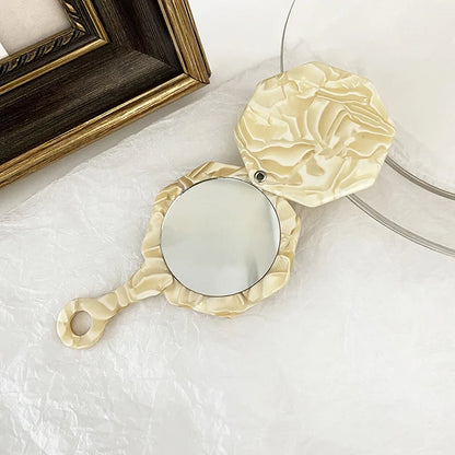 Zonyin Portable Acetate Handheld Pocket Makeup Mirror Vintage Custom Logo Cosmetic Mirror in Colorful Acetate for Girls and Kids