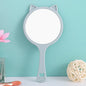 Zonyin Custom Logo Label Cat Shaped Handheld Makeup Mirror Portable Round Handle Cosmetic Mirror Personalized Features for Girls