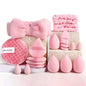 20pcs/set Wholesale Dual-Sided Soft Puffs Reusable Cosmetic Wrist Straps Facial Cleansing Set Washable Hair Bands Makeup Remover