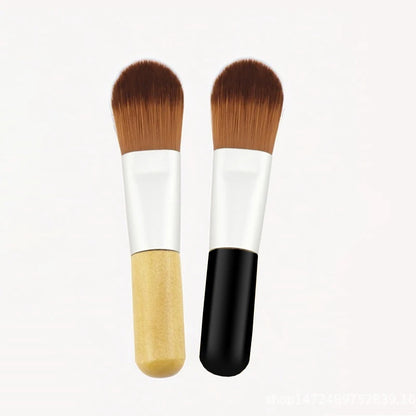 Zonyin Custom logo Face Mask Brush with Short Wooden Handle Portable Nylon Fiber Makeup Foundation Brush Applicator for Women
