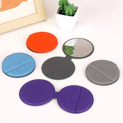 Zonyin Factory Price PU Leather Round Stainless Steel Makeup Mirror Multifunction Portable Foldable Purse Mirror for Promotion