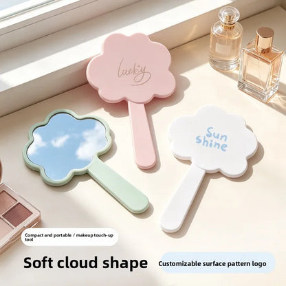 Zonyin Personalized Cloud-Shaped Handheld Makeup Mirror Portable  Custom Logo Cute Mini Travel Eco-Friendly Plastic Pocket