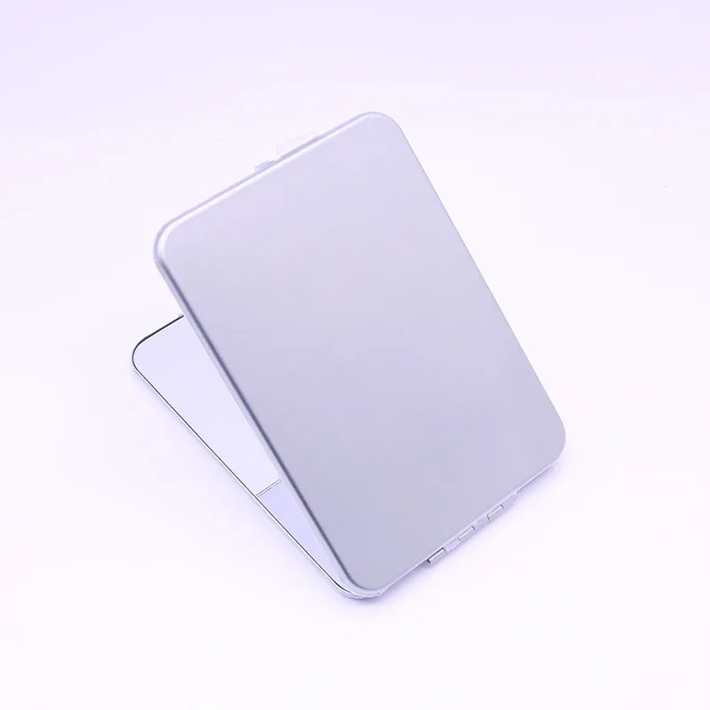 Zonyin Stainless Steel Double-Sided Folded Makeup Mirror Magnifying Custom logo Pocket Handheld Mini Makeup Mirror for Promotion