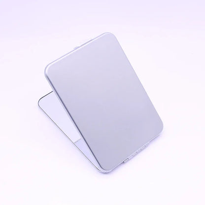 Zonyin Stainless Steel Double-Sided Folded Makeup Mirror Magnifying Custom logo Pocket Handheld Mini Makeup Mirror for Promotion