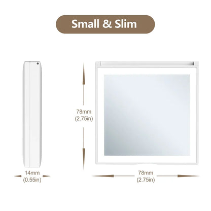 Zonyin Portable LED Magnifying Travel Cosmetic Mirror New Square Rechargeable Folding Compact Makeup Light Personalized Features
