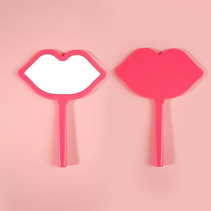 Zonyin Handheld Cosmetic Mirror Cheap Wholesale Small Lip Shaped ABS Plastic Portable Pocket Travel Makeup Mirror Personalized