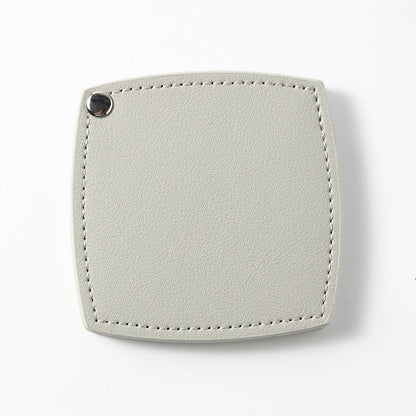 Zonyin Customized Logo Portable Square-Shape Vanity Makeup Mirror Travel Folding Pu Leather Pocket Compact Mirror for Girls Gift