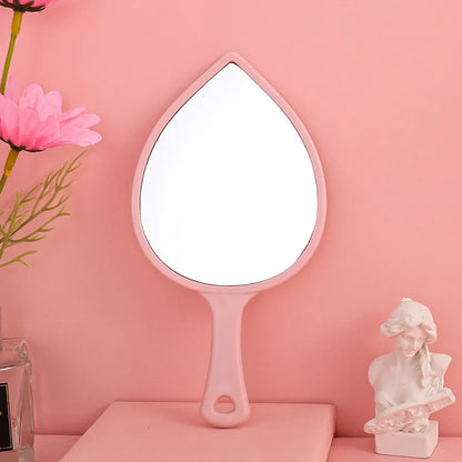 Zonyin Custom Logo ABS Plastic Cosmetic Mirror Leaf Shape Portable Mini Pocket Travel Mirror Handheld Hand Makeup Mirror