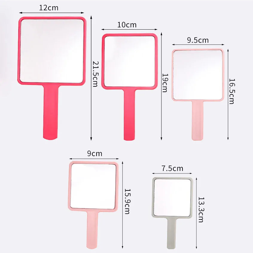 Zonyin Wholesale 5 Sizes Custom Logo Square Handheld Mirror Portable Small Makeup Mirror Compact Cosmetic Mirror with Logo