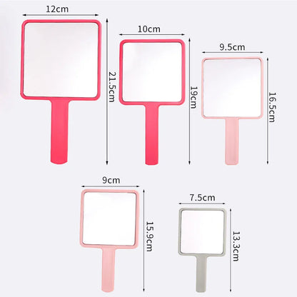 Zonyin Wholesale 5 Sizes Custom Logo Square Handheld Mirror Portable Small Makeup Mirror Compact Cosmetic Mirror with Logo