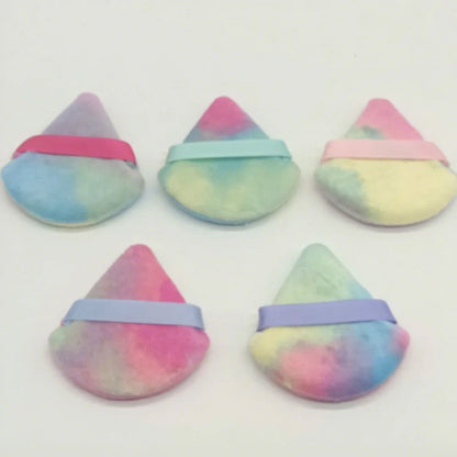 Zonyin LOW MOQ Custom Logo Label Package Cosmetic Puff Super Soft Velvet Heart Round Triangle Powder Puff for Make up