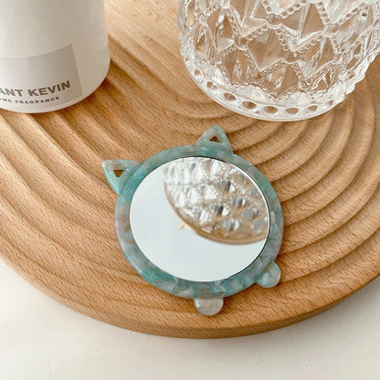 Zonyin Cute Marbled Acetate Small Pocket Cosmetic Mirror Portable Mini Travel Makeup Mirror Personalized Wholesale Promotion