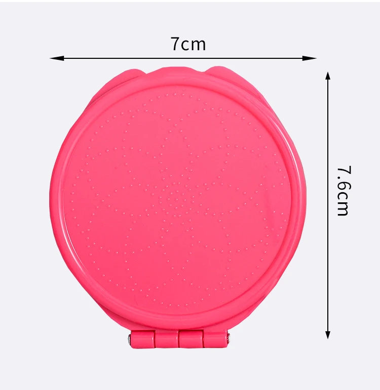 Zonyin Dual-Sided Folding Plastic Makeup Mirror Customized Mini Magnifying Pocket Mirror High Quality Personalized Makeup Tool