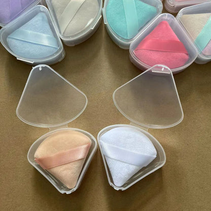 Zonyin High Quality Triangle Velour Makeup Sponge for Loose Powder Soft Face Powder Puff With a Travel Case