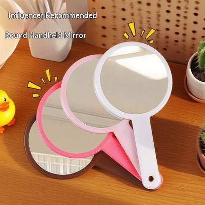 Zonyin Double Sided Round Makeup Mirror Portable Mini Handheld Cosmetic Mirror with Cute Handle Compact Vanity Mirror for Travel