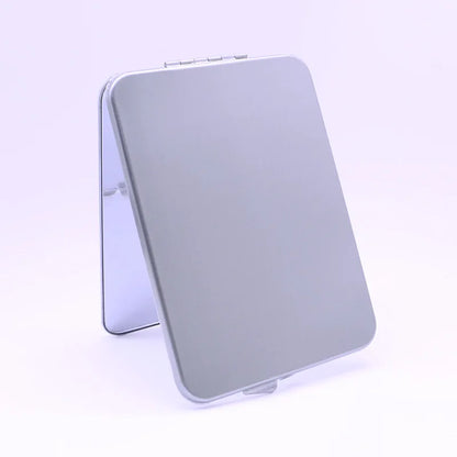 Zonyin Stainless Steel Double-Sided Folded Makeup Mirror Magnifying Custom logo Pocket Handheld Mini Makeup Mirror for Promotion