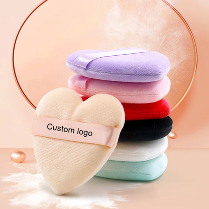 Zonyin Cute Heart Shaped Velvet Powder Puff Soft Love Design Velour Makeup Sponge Puff Cosmetic Powder Puff for Girls