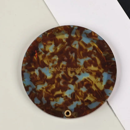 Zonyin Vintage Round Acetate Makeup Mirror Foldable Handheld Mirror Compact Small Circular Pocket Cosmetic Mirror for Purse