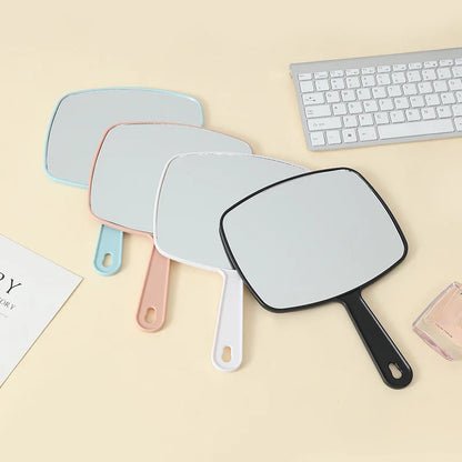 Zonyin Wholesale High Quality Custom Logo Salon Handheld Cosmetic Mirror Large ABS Plastic Hand Barber Hair Care Makeup Mirror