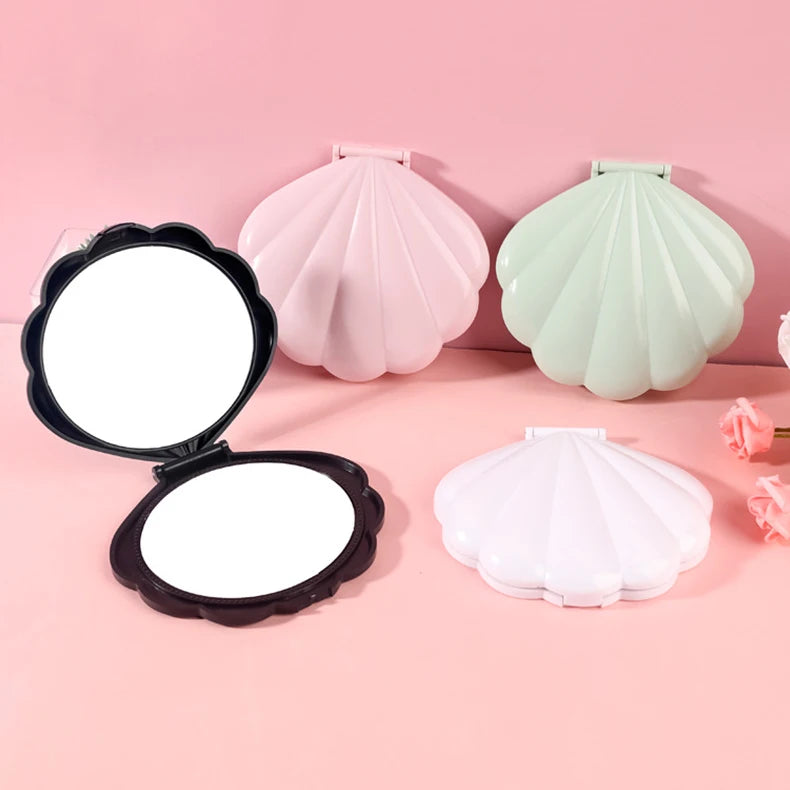 Zonyin New Hot Sale Fantasy Pink Double-sided Shell 2X Magnifying Travel Pocket Mirror Mini Compact Portable HD Makeup Mirror
