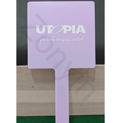 Zonyin New Arrival Large Size square Handheld Makeup Mirror 15*27cm Plastic Travel Mirror  with Custom Logo for Hair Salon