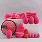 20pcs/set Wholesale Dual-Sided Soft Puffs Reusable Cosmetic Wrist Straps Facial Cleansing Set Washable Hair Bands Makeup Remover