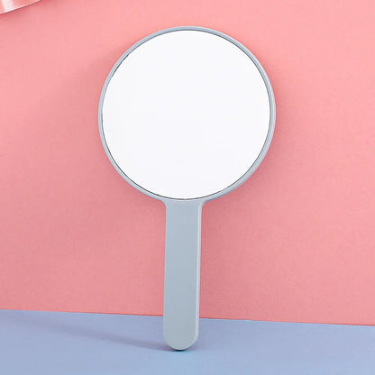 Zonyin Round Plastic Travel Makeup Mirrors Large Cosmetic with Handle Mirrors Decorative Hand Held for Women Girls Daily Makeup