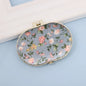 Zonyin High Quality Handheld Makeup Mirror Wholesale Vintage Silk Fabric Rectangle Oval & Round Sided Mirrors with Double Sides