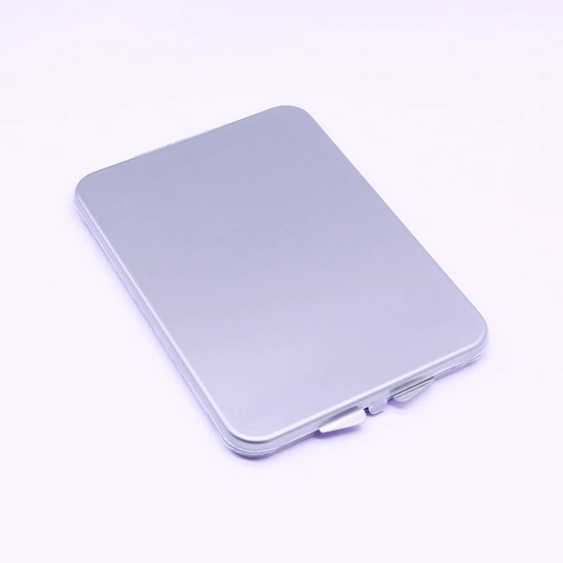 Zonyin Stainless Steel Double-Sided Folded Makeup Mirror Magnifying Custom logo Pocket Handheld Mini Makeup Mirror for Promotion