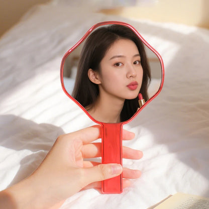 Zonyin Wholesale New Design Diamond Shape Makeup Mirror Plastic pink Electroplated Ripple Handheld Travel Mirror for Girls Women