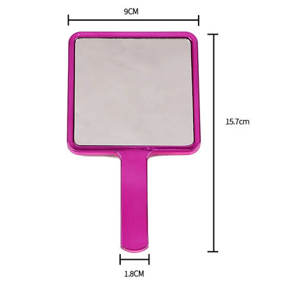 Zonyin Wholesale Electroplate Sliver Gold Handle Mirror Custom logo Small Handheld Square Cosmetic Hand Makeup Mirrors for Women