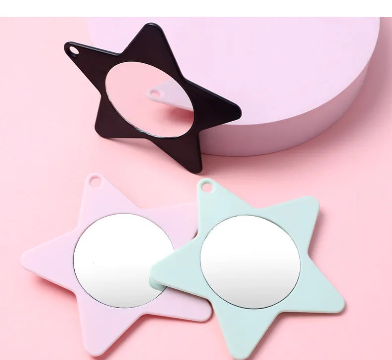 Zonyin Star Shape Mini Handheld Small Vanity Mirror Personalized Logo Wholesale Makeup Cosmetic Mirror Promotion