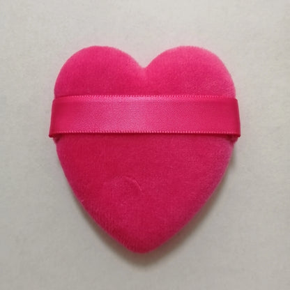 Zonyin Wholesale Powder Puff Custom Logo Soft Velour Cosmetic Puffs Pink Heart Powder Puff