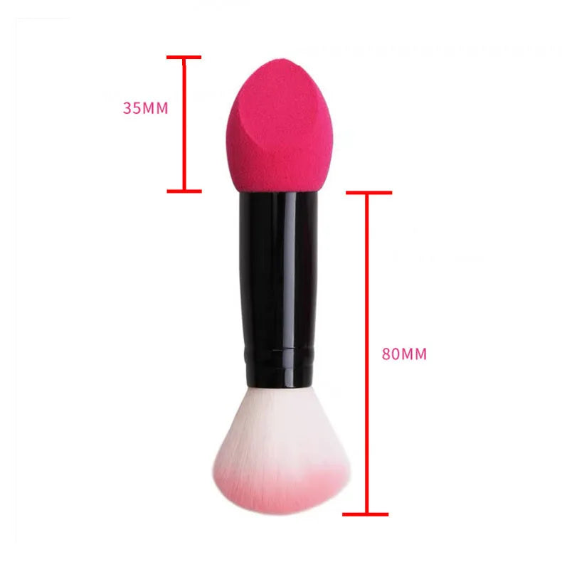Zonyin Multi-Colored Cheap Portable Small Mini Double Headed Makeup Sponge and Powder Brush for Face